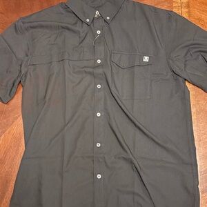 Huk Men's Black Casual Button Down Shirt